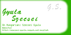 gyula szecsei business card